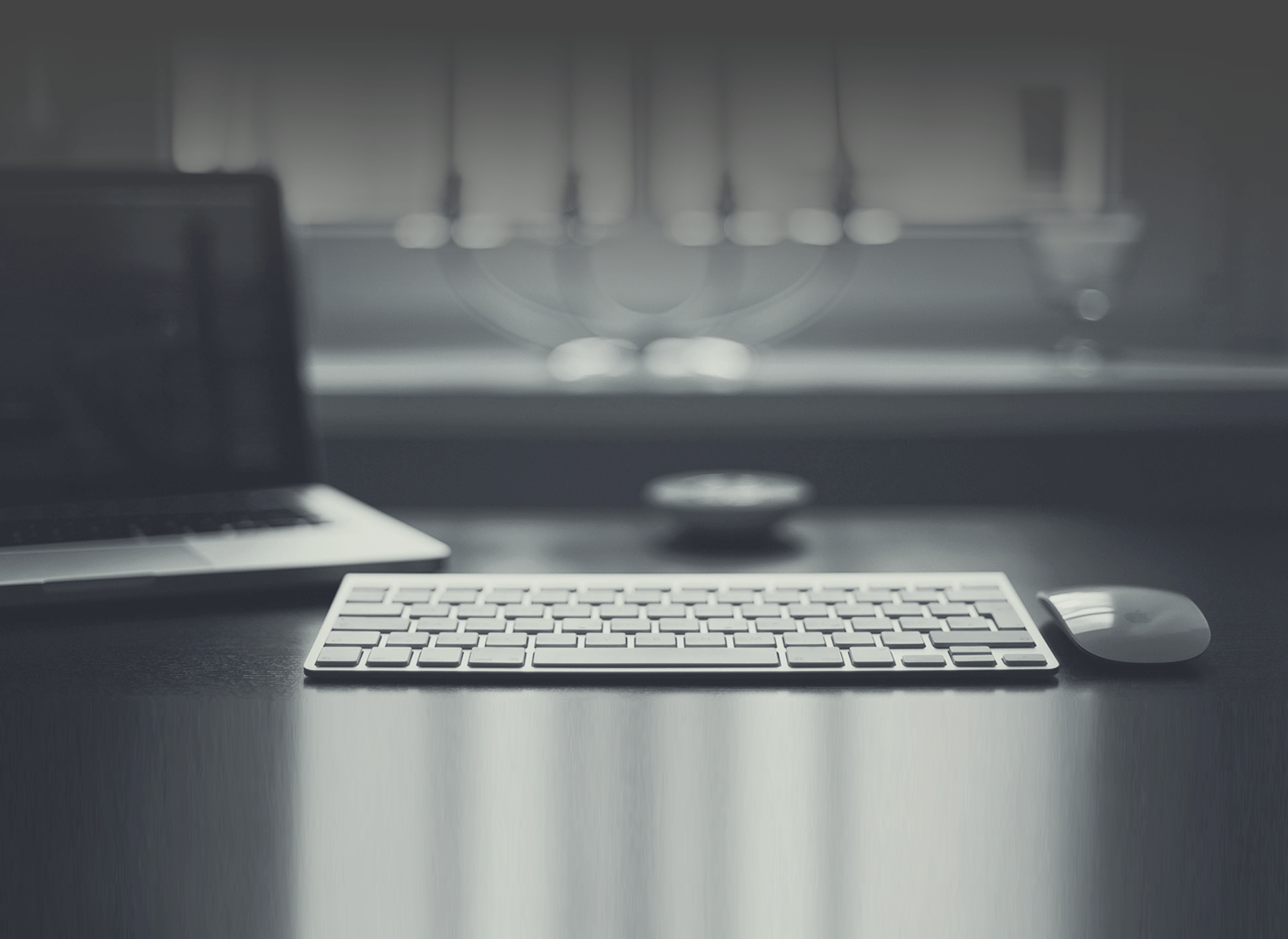 Professional workspace with keyboard